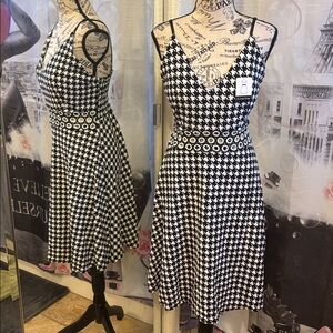 NWT Black and White Houndstooth Dress